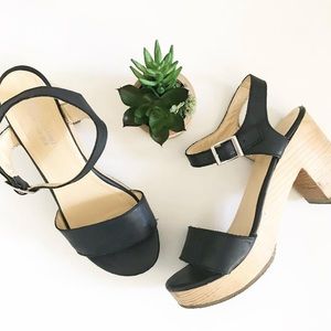American Apparel Wooden Heel Sandal Black